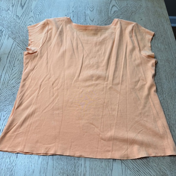 Sigrid Olsen Women's Size XL Peach Beaded  T-Shirt Top - Picture 3 of 10